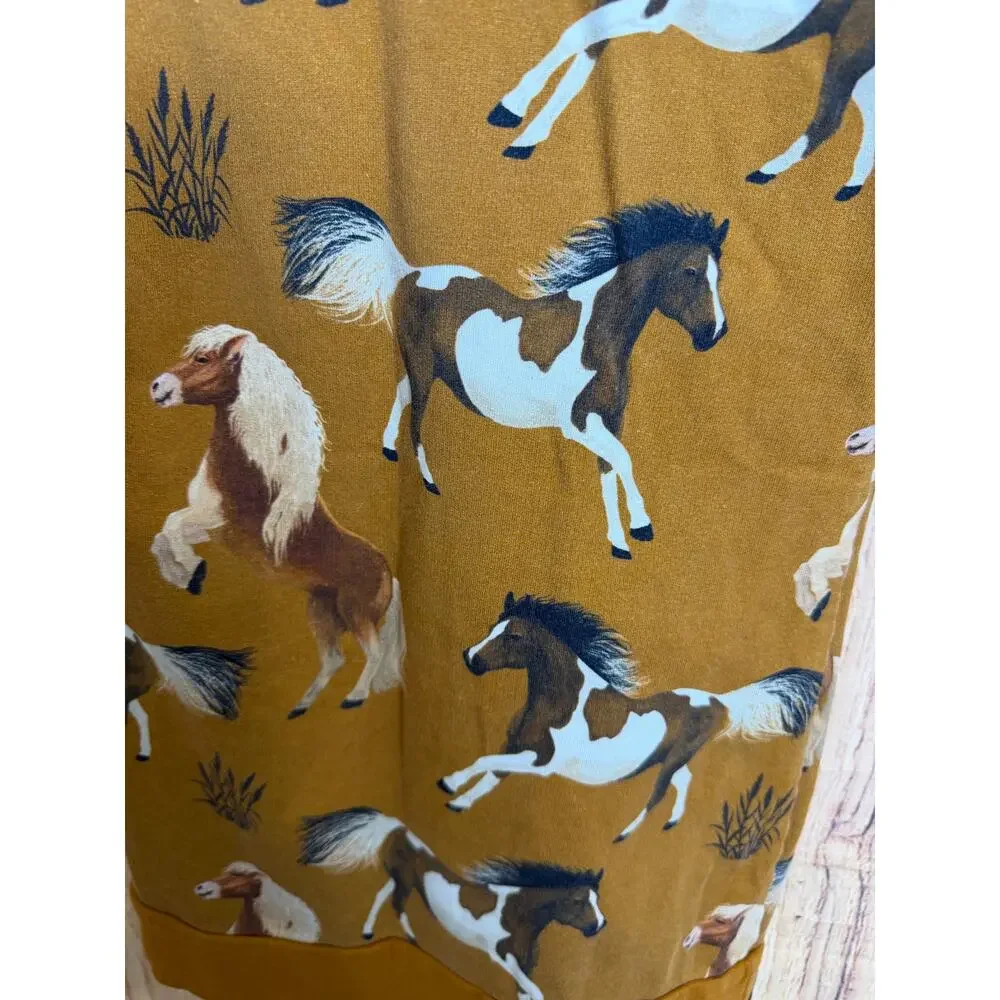 Walkiddy Horse Tunic Dress Organic Cotton Sweatshirt Girl's Size 116cm
